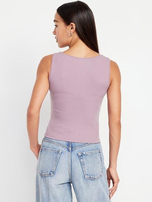 Cinched Rib-Knit Tank Top Product Image