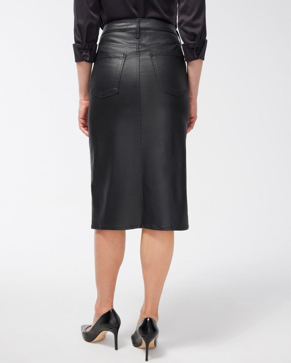 Coated Denim Skirt Product Image