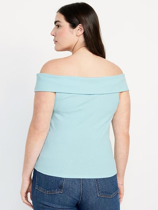 Off-Shoulder Ribbed Top Product Image