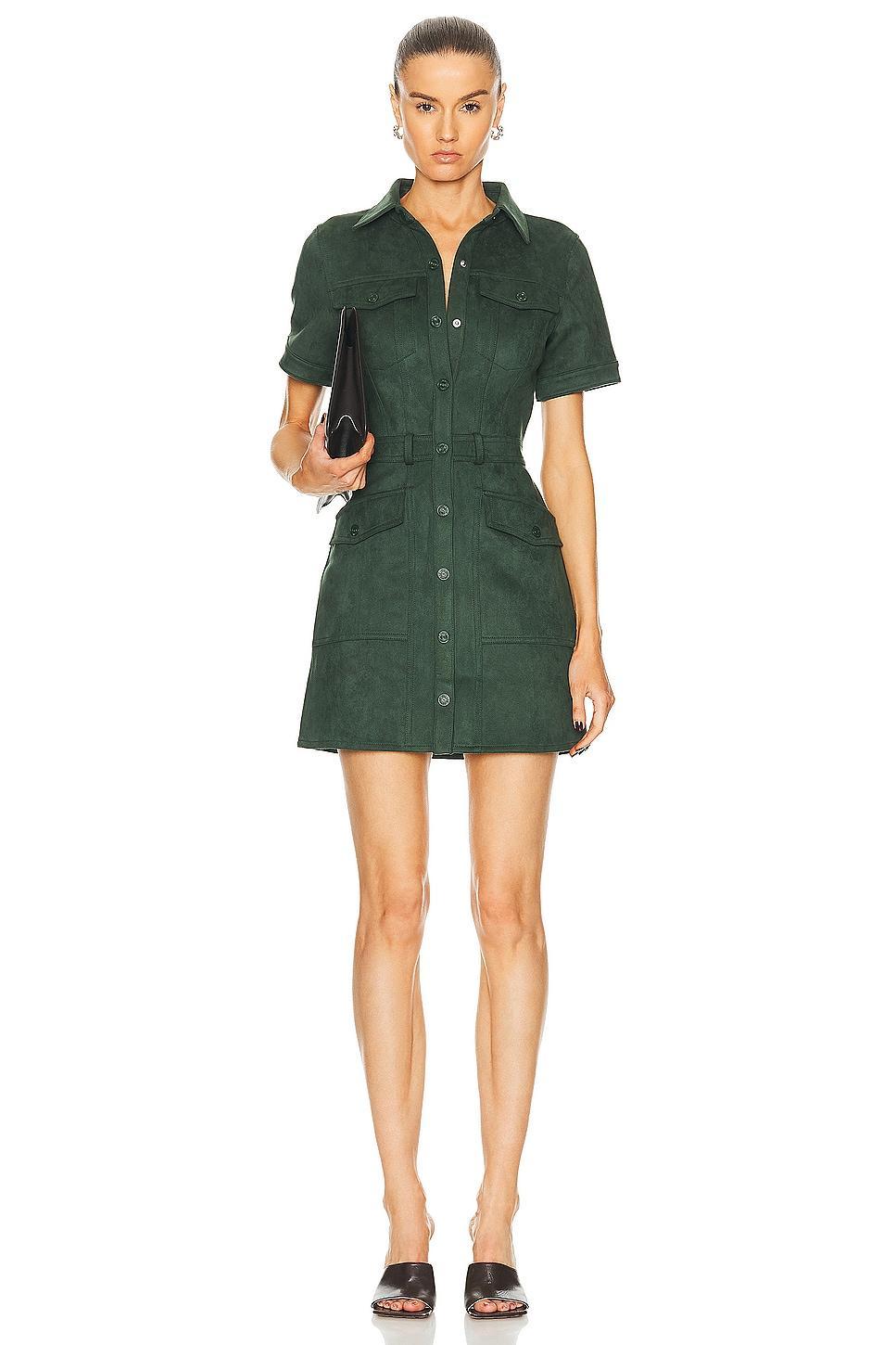 MOTHER The Small Talker Dress in in Olive Product Image