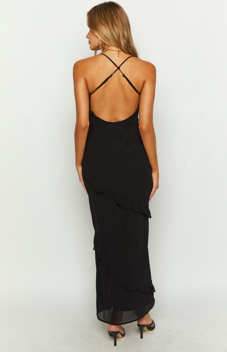 Naomi Black Chiffon Maxi Dress Product Image