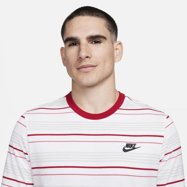 Mens Nike Sportswear Club Striped Tee White Product Image