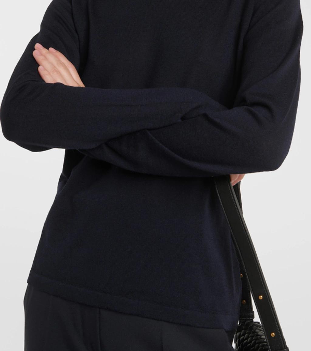 MAX MARA Leisure Lecco Wool Turtleneck Top In Blue Product Image