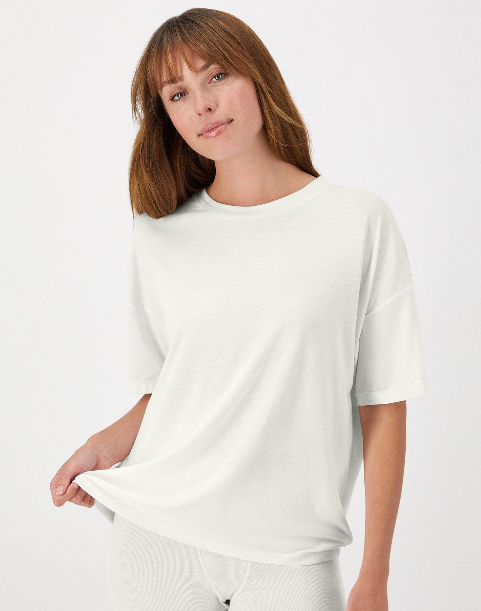 Hanes Originals Womens SuperSoft Comfywear Boxy T-Shirt Stargazer Grey XS product image