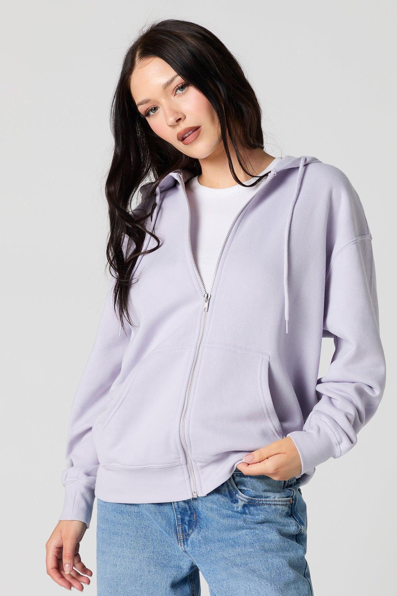 Fleece Oversized Zip-Up Hoodie Female Product Image