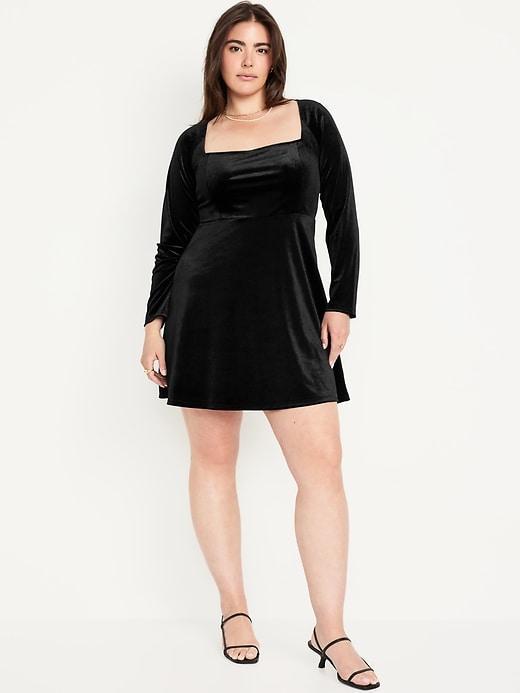 Fit &amp; Flare Velvet Mini Dress Product Image