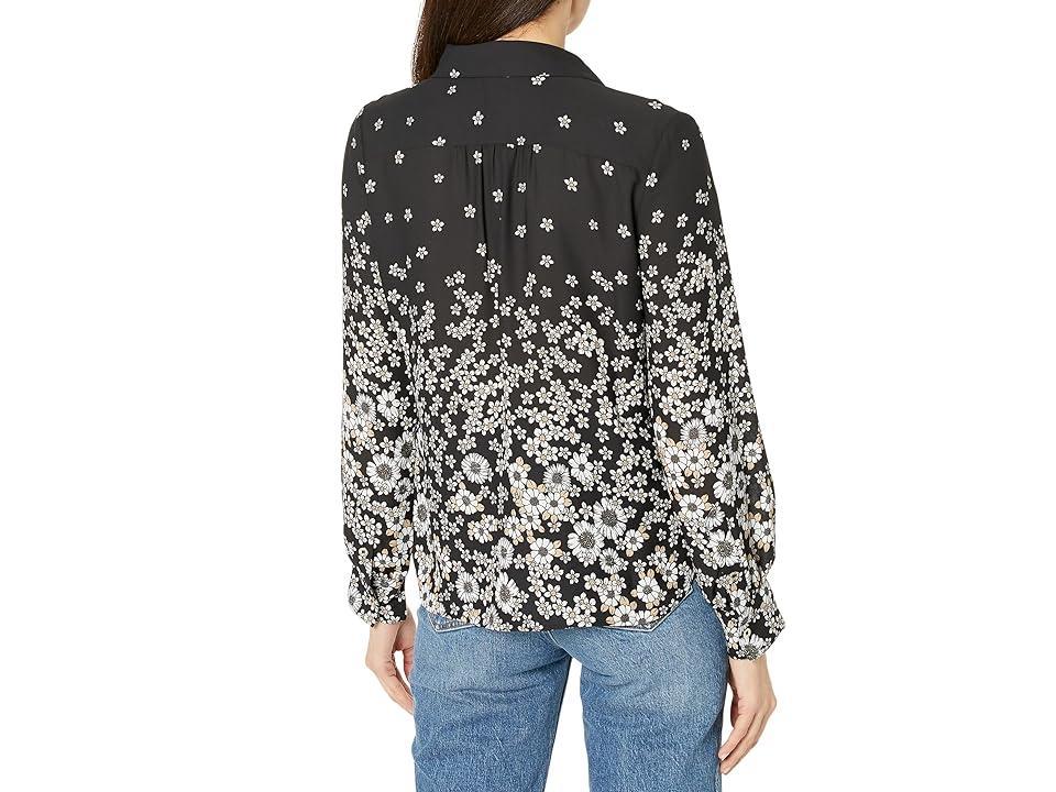 Tommy Hilfiger Long Sleeve Collar Floral Top Multi) Women's Clothing Product Image