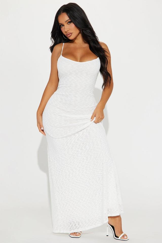 Heather Open Knit Maxi Dress - White Product Image