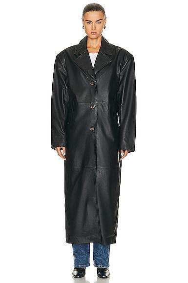 GRLFRND The Long Leather Coat Product Image