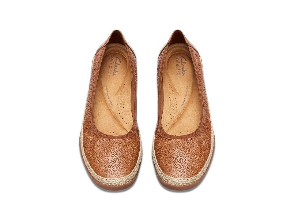 Clarks Elaina Rae Leather) Women's Flat Shoes Product Image