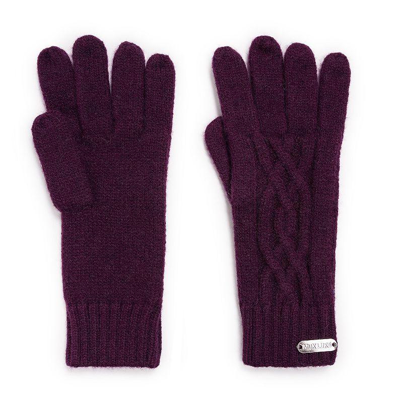 Womens MUK LUKS Cozy Knit Gloves, Dark Red Product Image