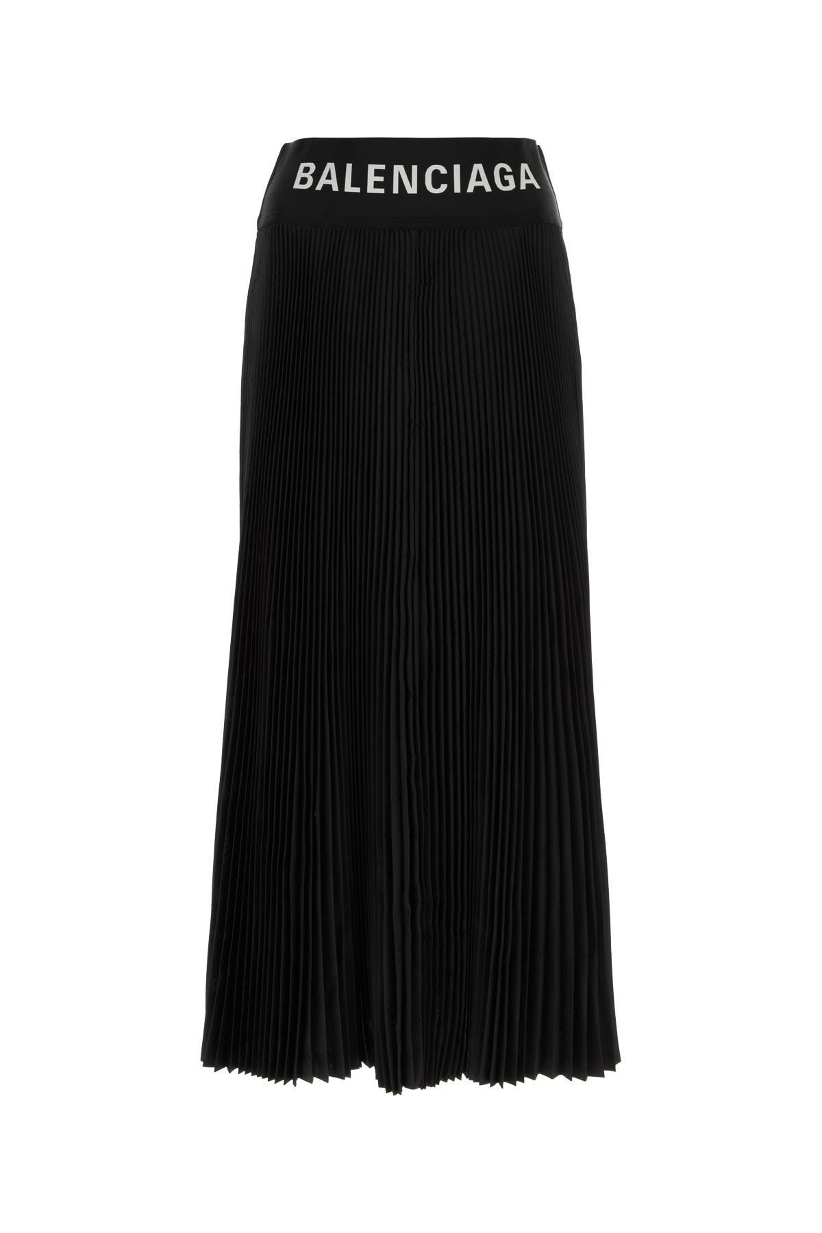 BALENCIAGA Pleated Midi Skirt In Black Product Image