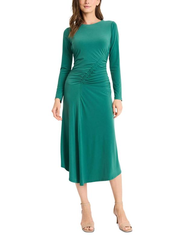 Maggy London Womens Asymmetric-Ruching A-Line Dress Product Image