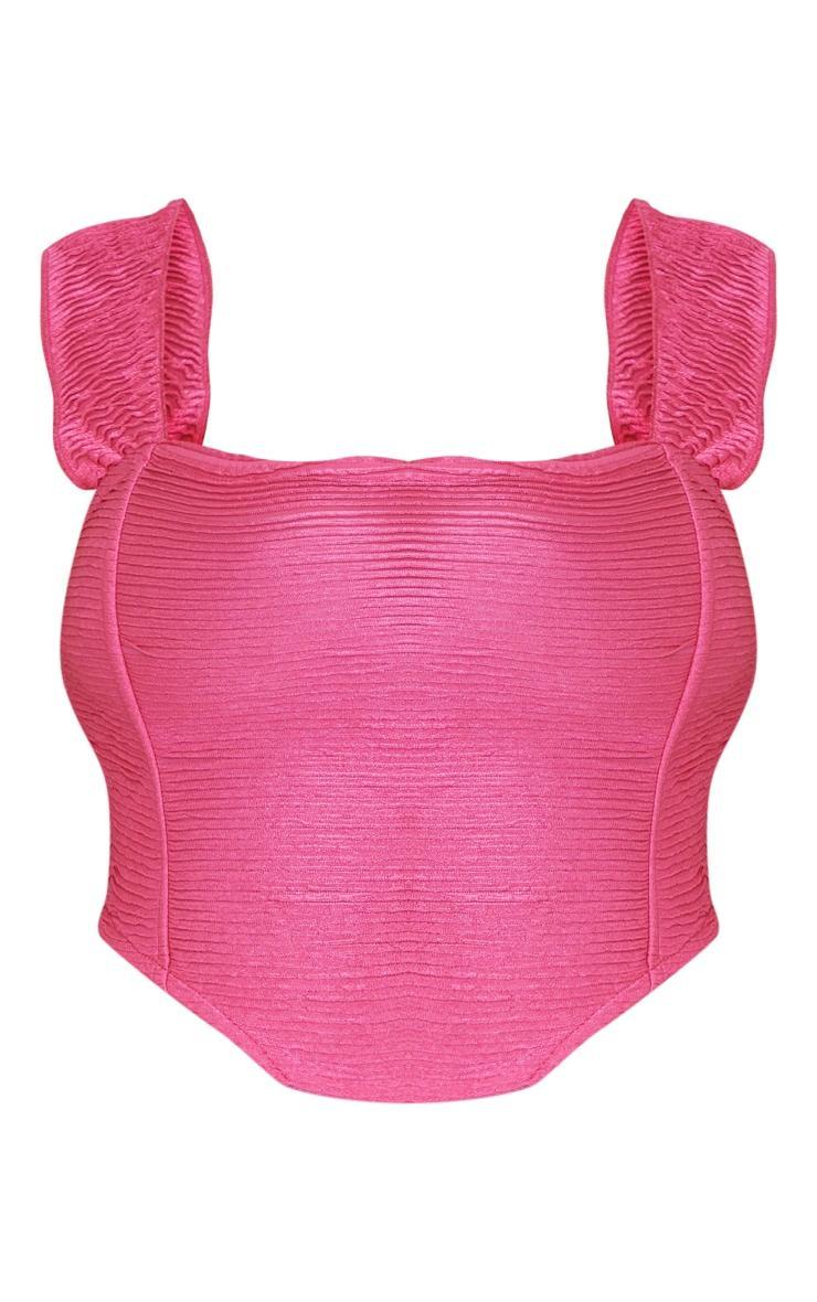 Plus Pink Textured Corset Top Product Image