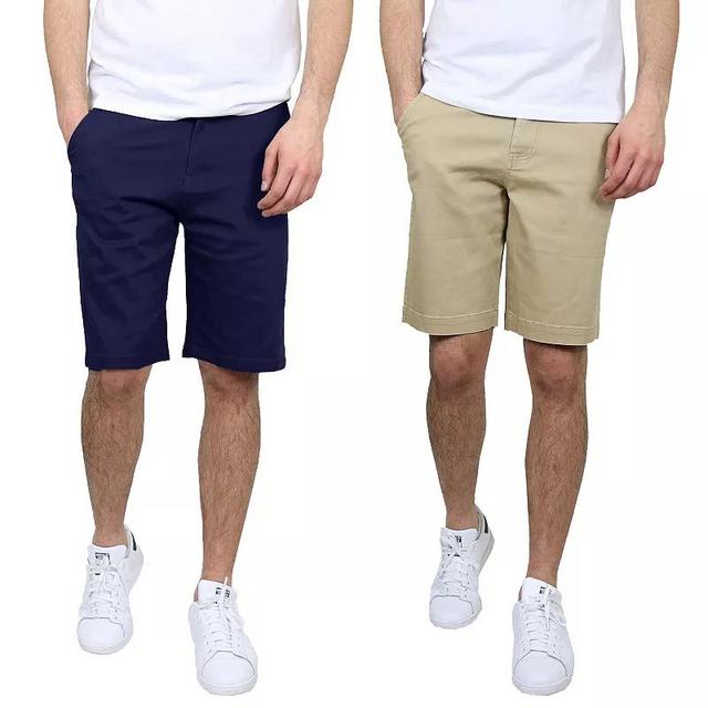 Mens Galaxy 2-Pack 10.5-in. 5-Pocket Flat-Front Slim-Fit Stretch Chino Shorts Navy Green Product Image