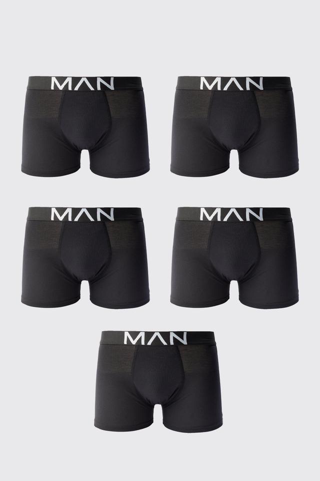 Mens Black 5 Pack Man Trunks, Black Product Image