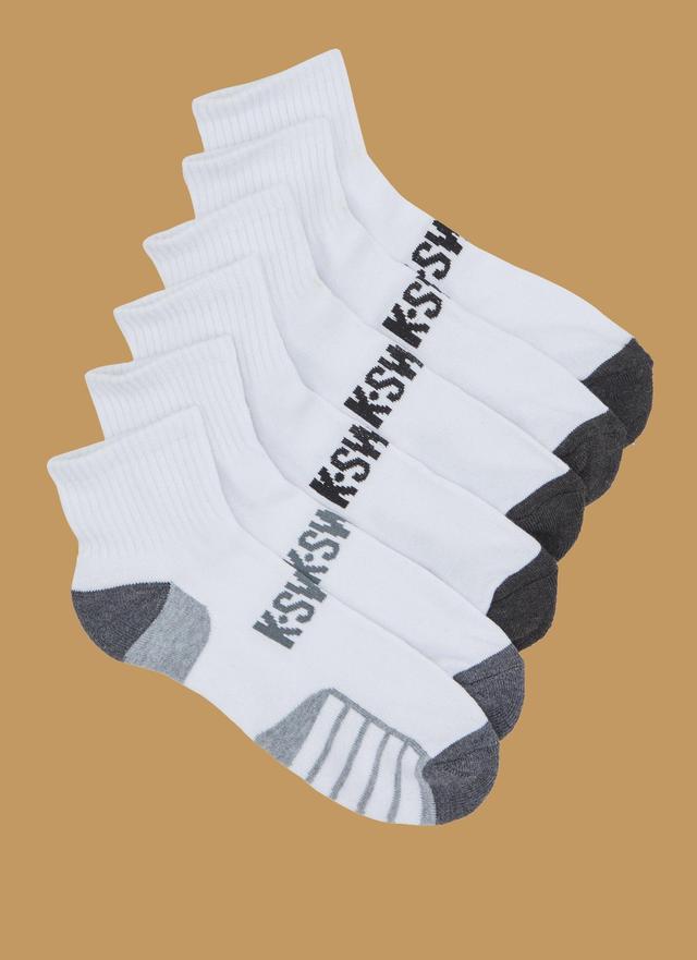 Mens K-Swiss Quarter Socks 6 Pack Male Product Image