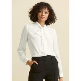 Classic Bow Tie Silk Blouse product image