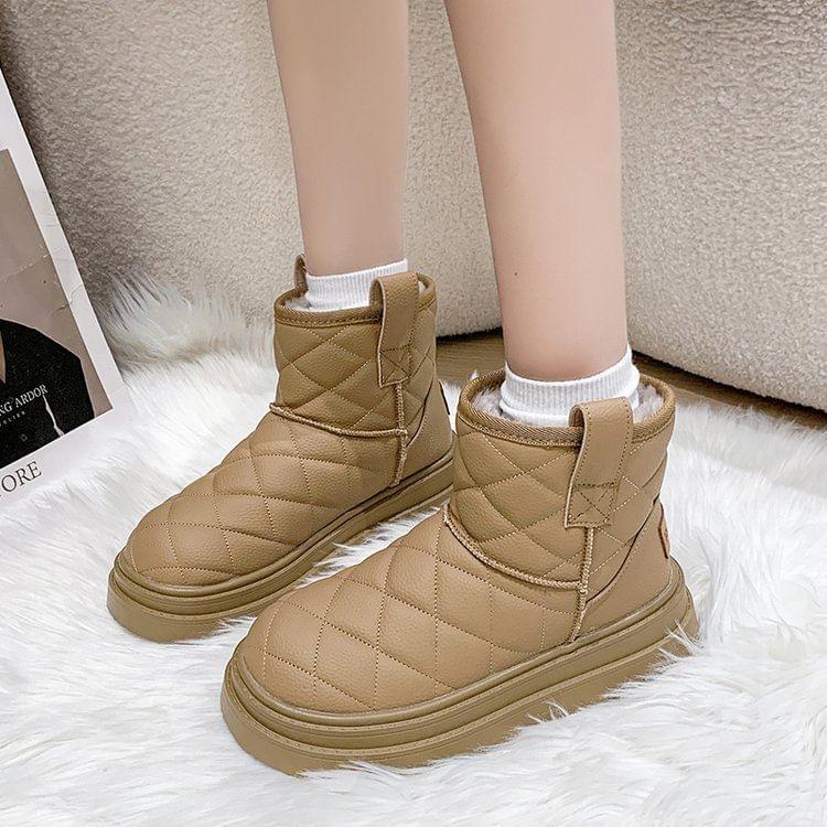 Platform Plain Quilted Ankle Boots product image