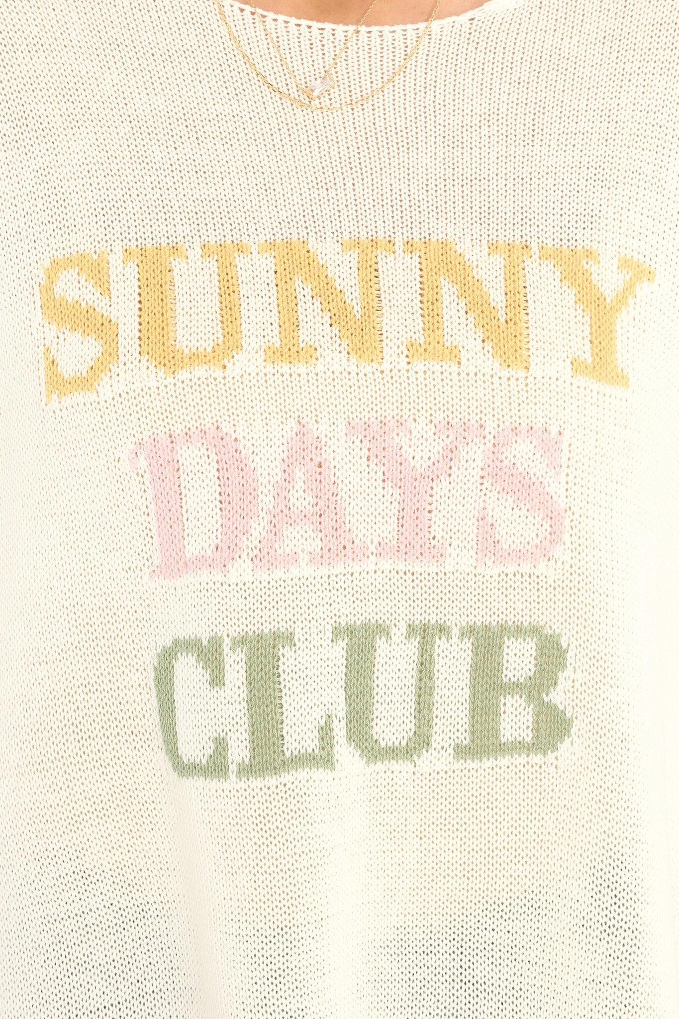 Sunny Days Club Ivory Knit Top Product Image