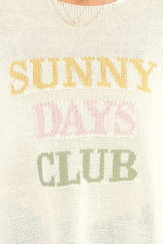 Sunny Days Club Ivory Knit Top Product Image