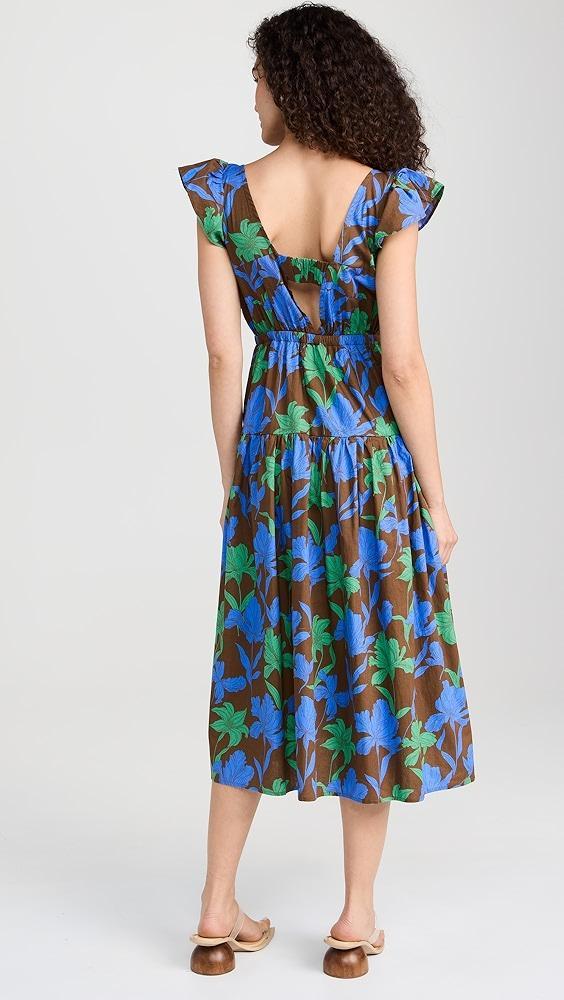 Moon River Button Front Ruffle Midi Dress | Shopbop Product Image