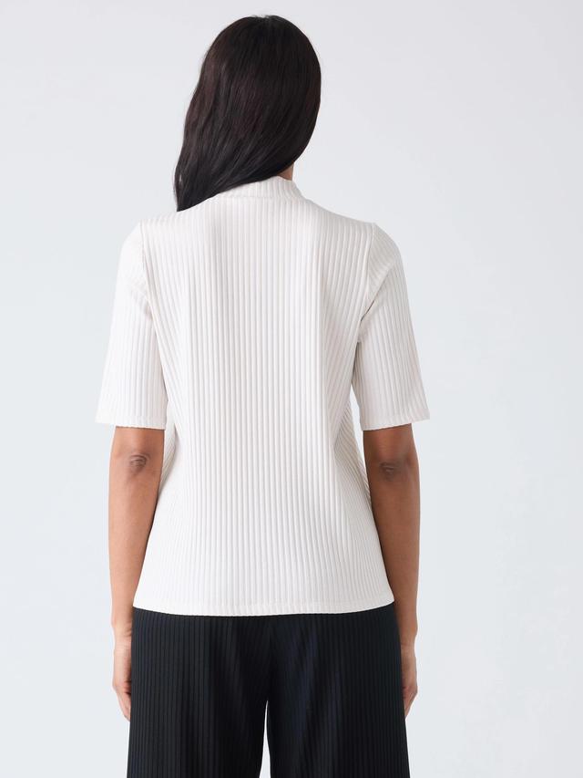 EILEEN FISHER Textured Stretch Rib Mock Neck Topfemale Product Image