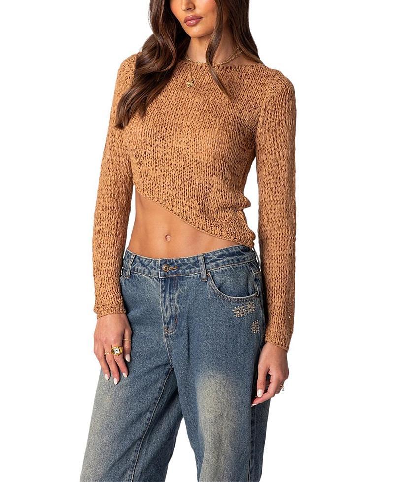 EDIKTED Open Stitch Asymmetric Sweater Product Image