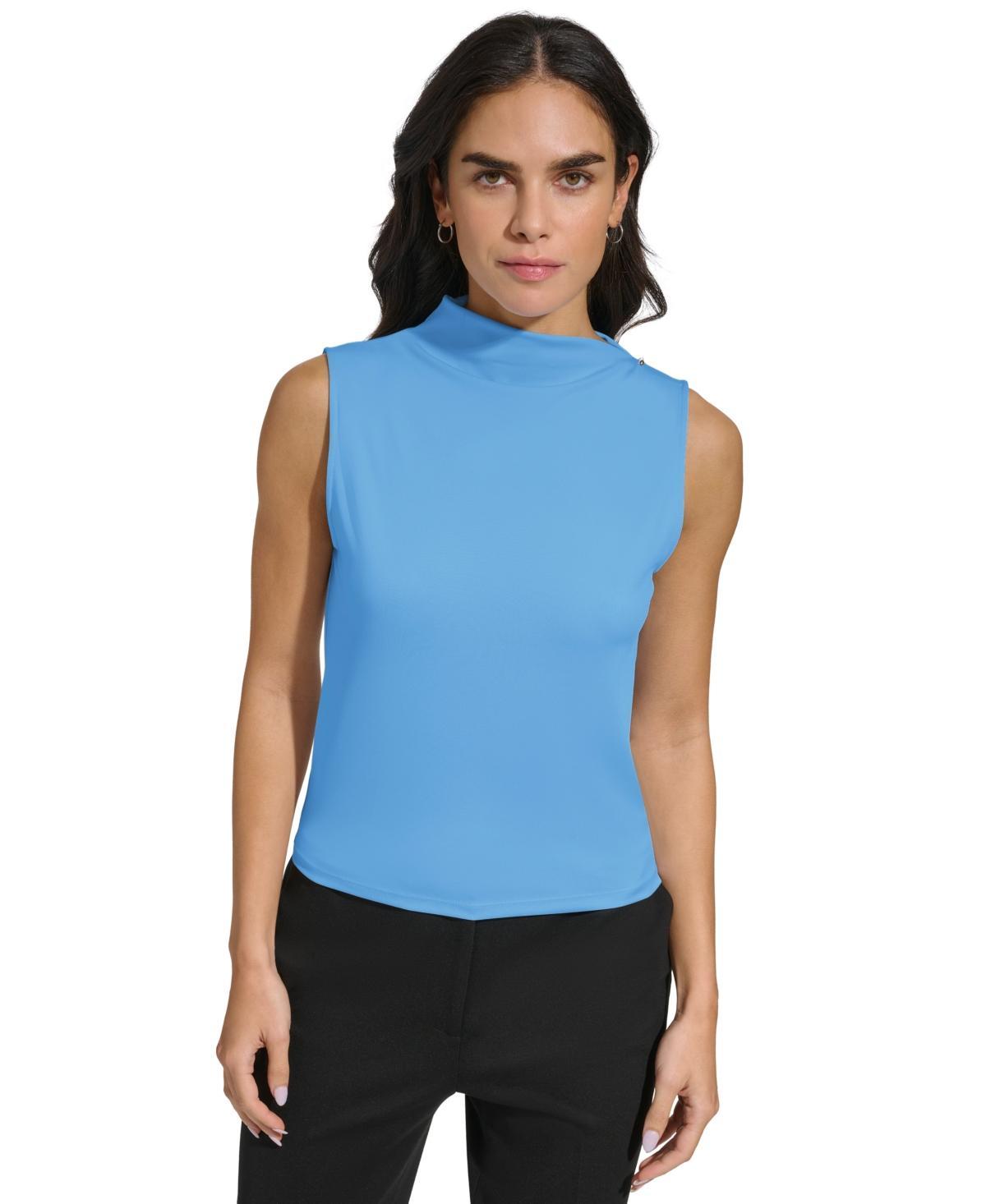 Calvin Klein Womens Funnel-Neck Sleeveless Top Product Image