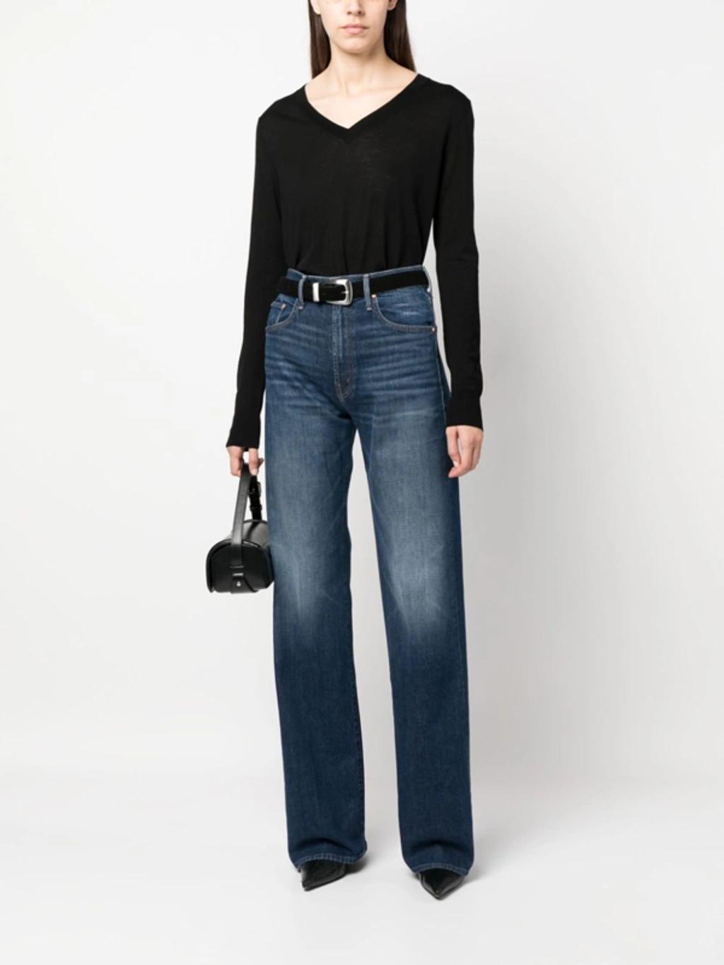 High-waist Wide-leg Jeans In Blue Product Image