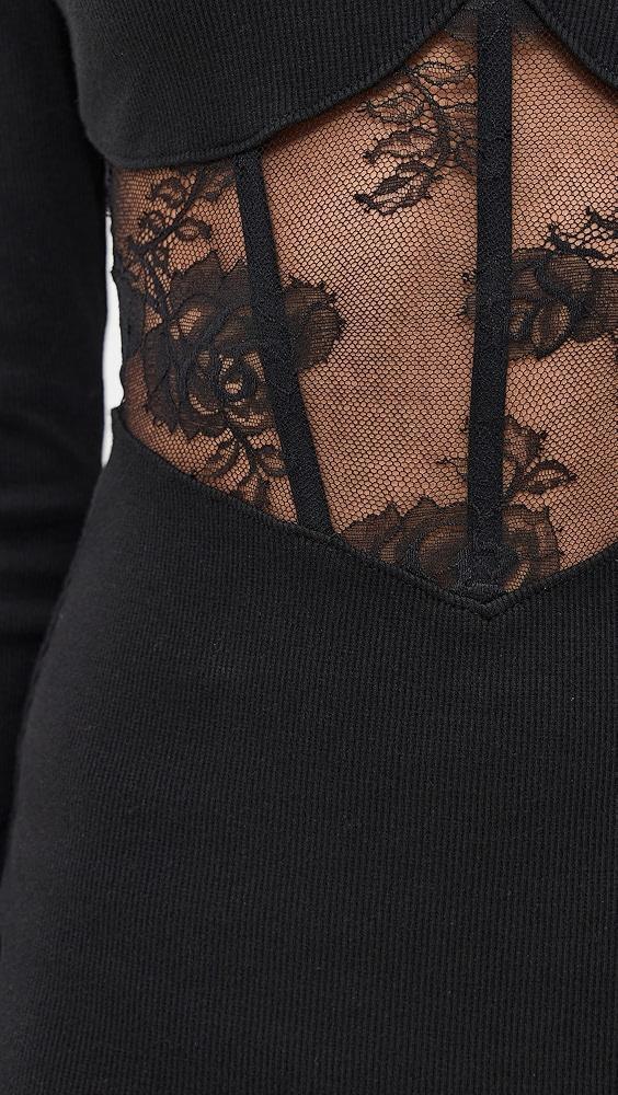 Fleur du Mal Rib and Bouquet Lace Boned Dress | Shopbop Product Image