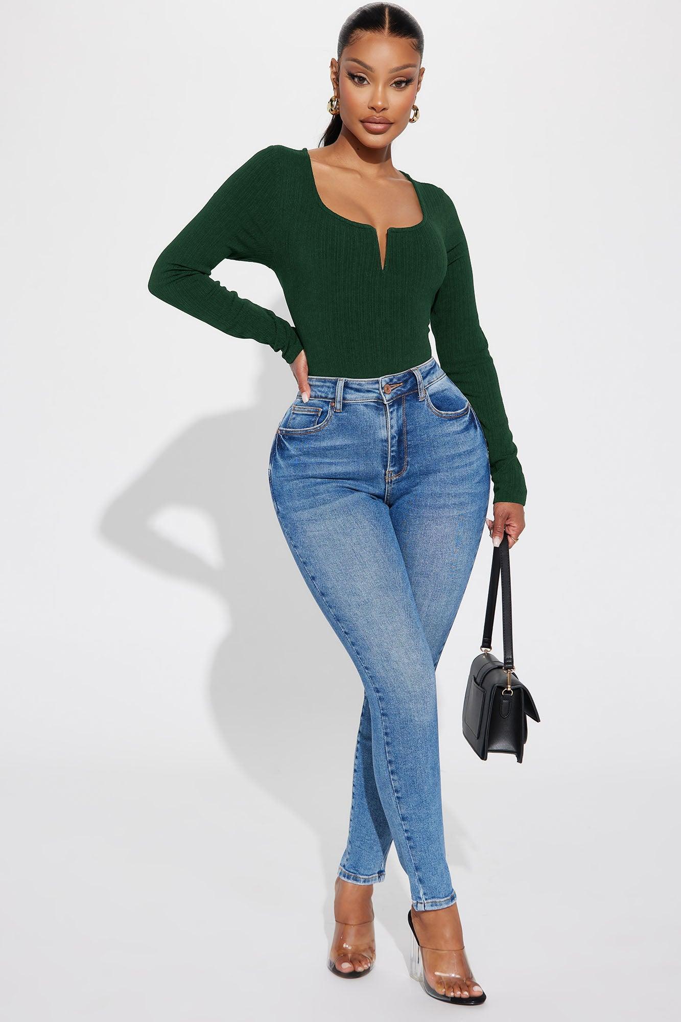 Crishelle Ribbed Top - Hunter Product Image