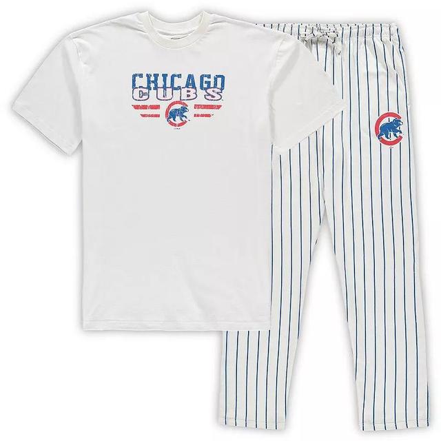 Mens Concepts Sport /Royal Chicago Cubs Big & Tall Pinstripe Sleep Set Product Image