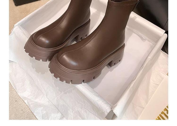 Faux Leather Platform Short Boots product image