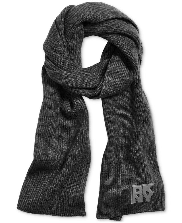 Dkny Womens Ribbed Logo-Patch Scarf Product Image