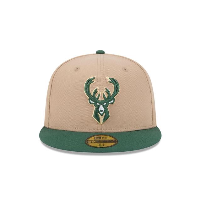 Milwaukee Bucks Camel 59FIFTY Fitted Hat Male Product Image