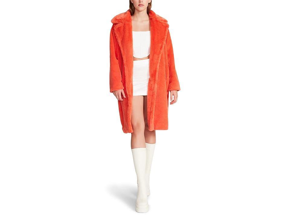 Steve Madden Maxwell Coat (Neon Coral) Women's Clothing Product Image