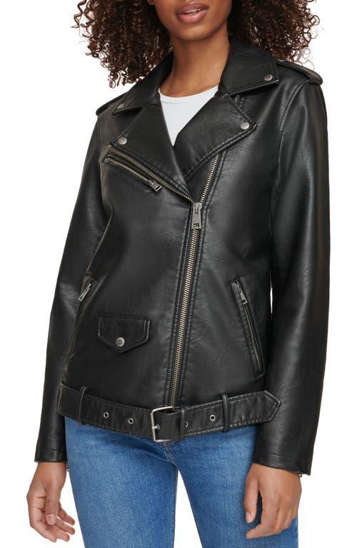 levis Longline Belted Faux Leather Moto Jacket Product Image