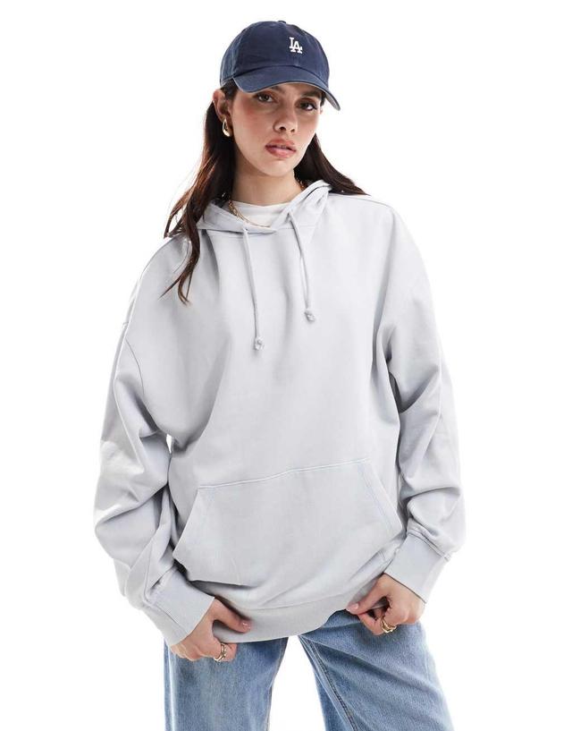 ASOS DESIGN oversized hoodie in washed gray Product Image