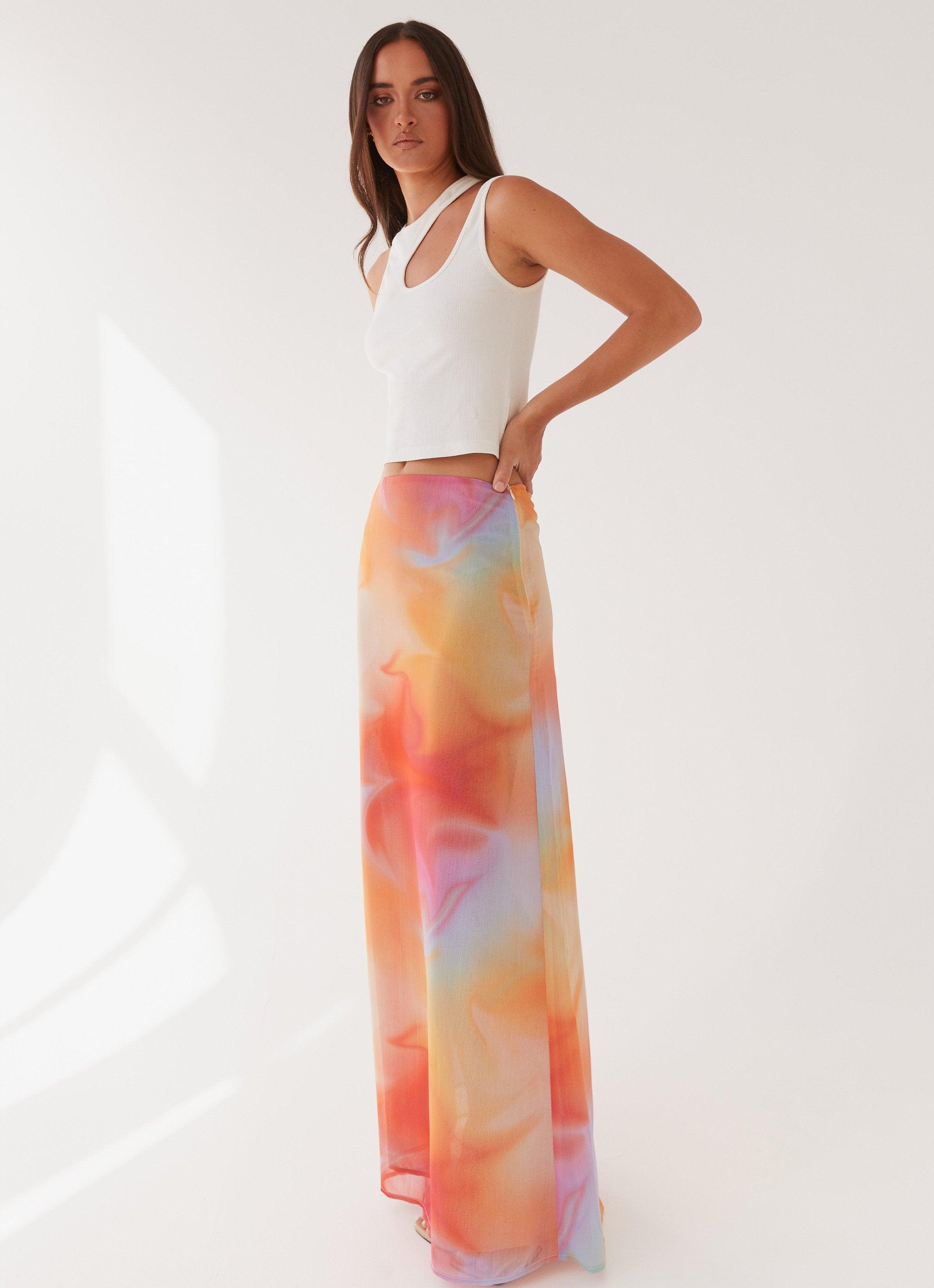 Sunlight Cascade Maxi Skirt - Rainbow Radiance Product Image