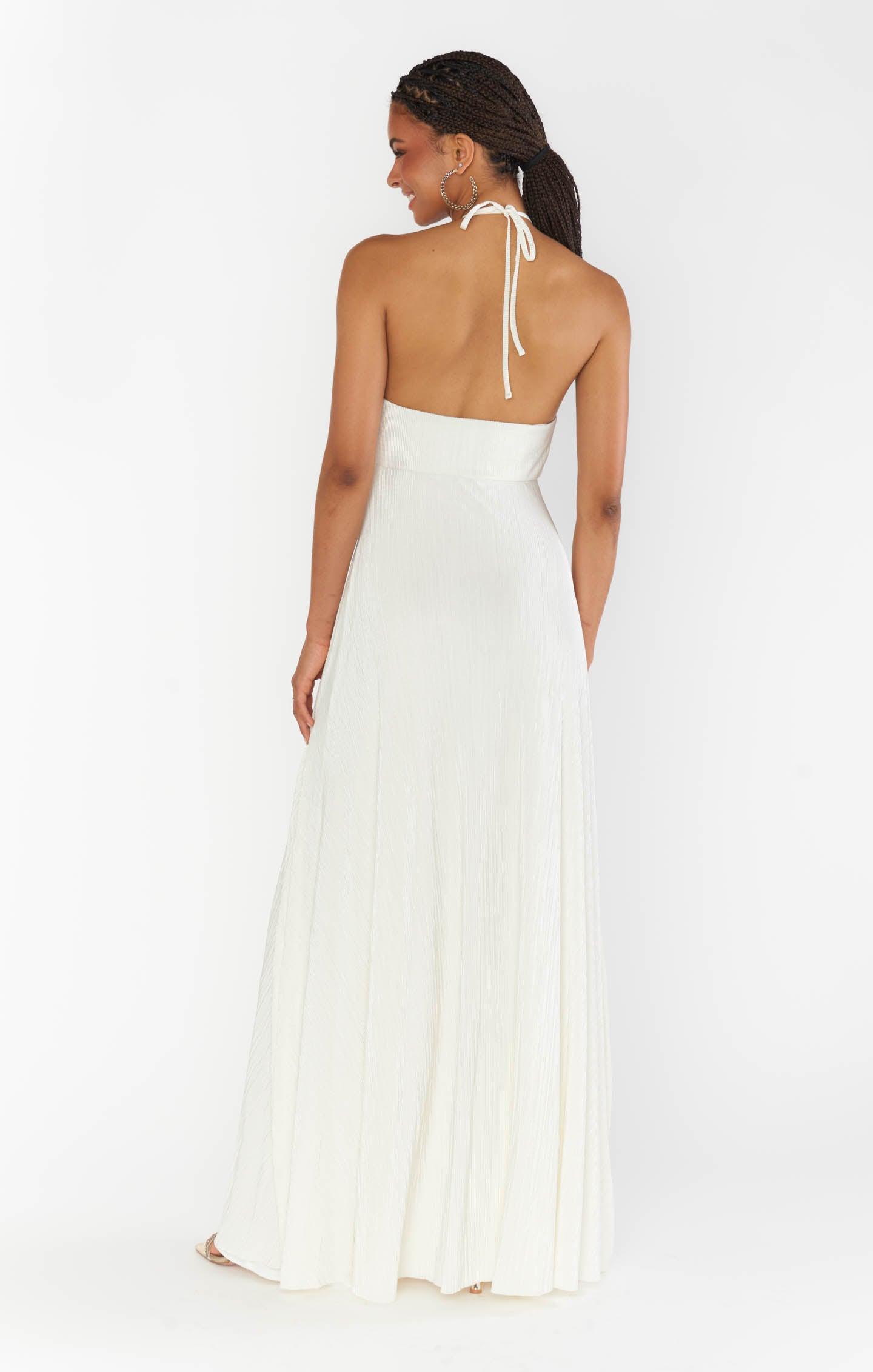 Paros Maxi Dress ~ Ivory Pleat Product Image