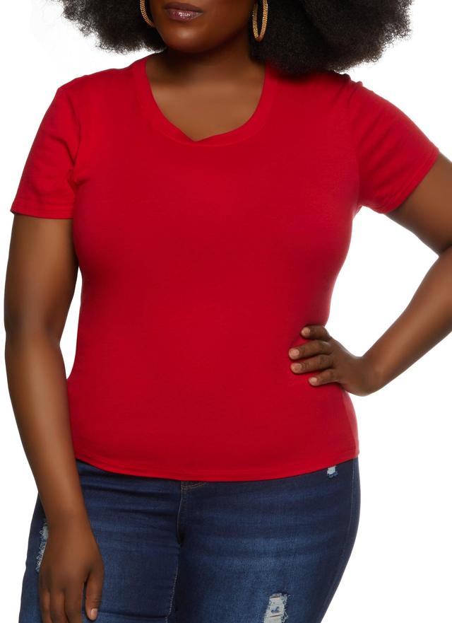 Womens Plus Size Basic Crew Neck T Shirt Product Image