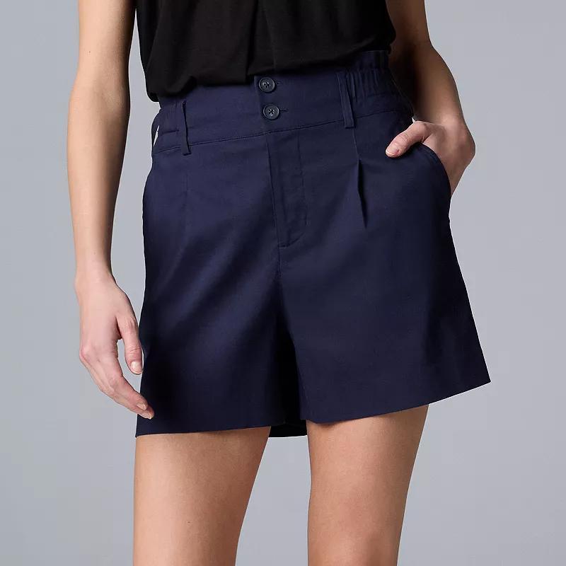 Womens Simply Vera Vera Wang Paper Bag High Rise Shorts Product Image