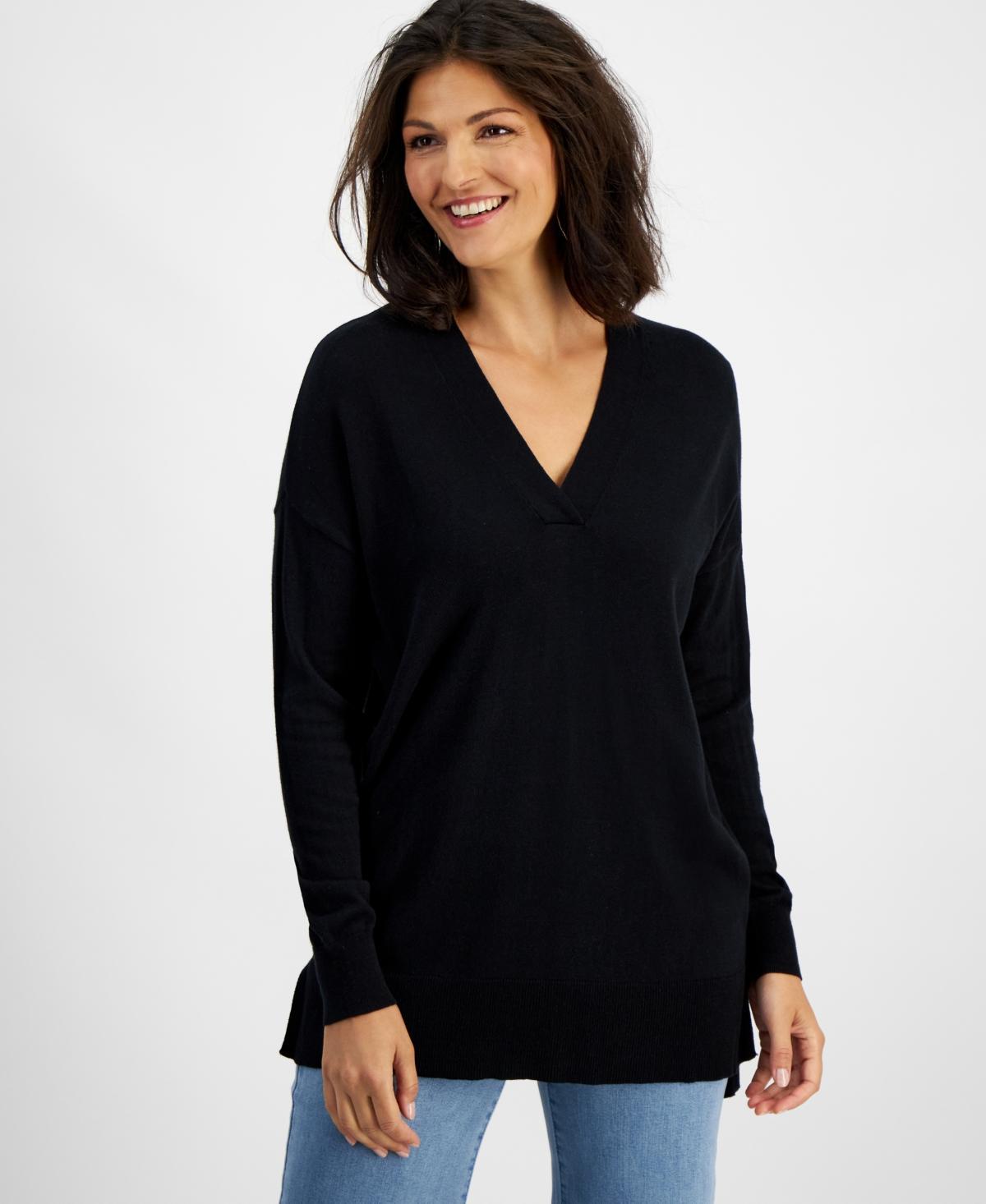 I.n.c. International Concepts Womens Solid V-Neck Sweater, Created for Macys product image