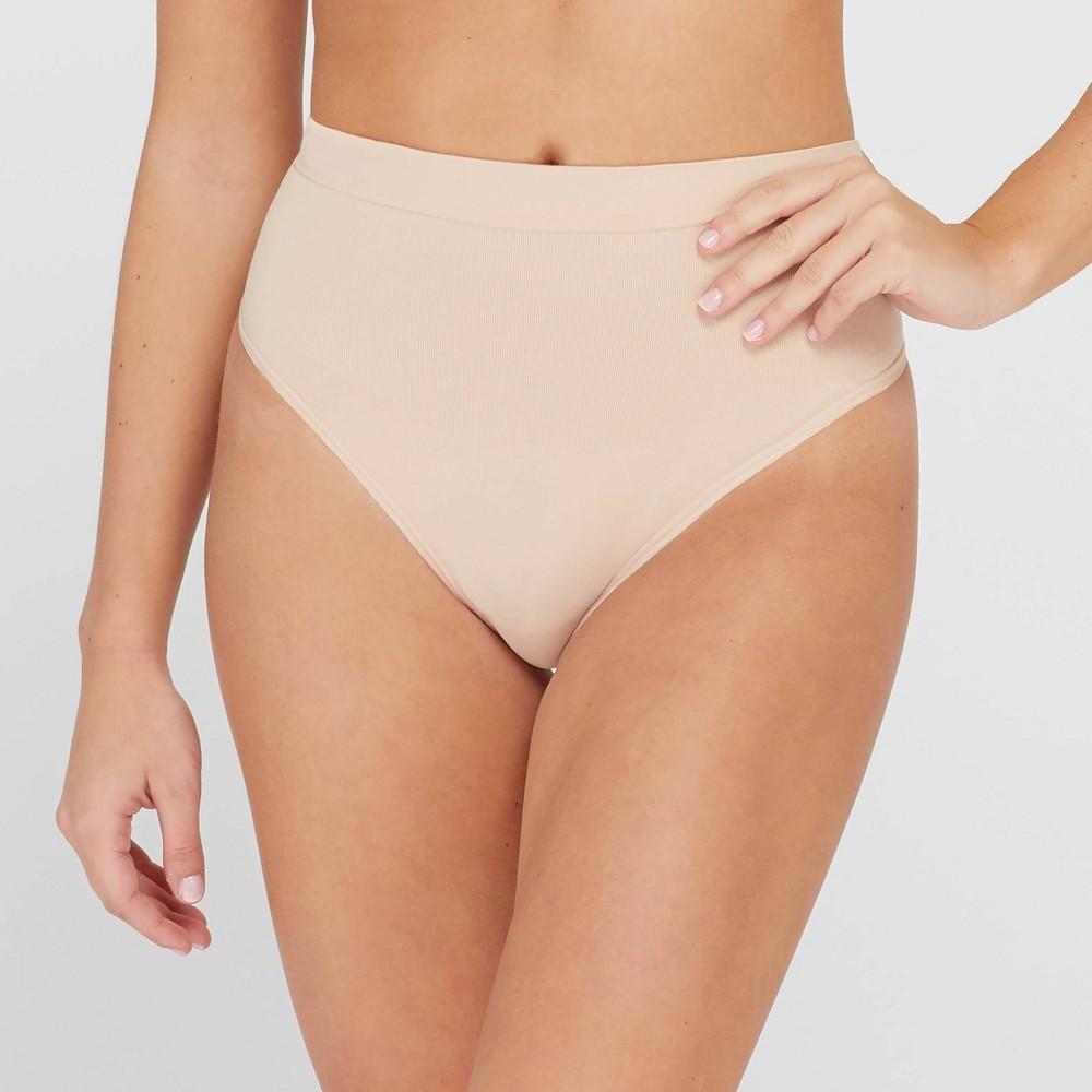 ASSETS by SPANX Womens All Around Smoothers Thong - Beige Product Image