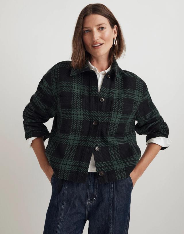 Flannel Boxy Shirt-Jacket in Plaid Product Image