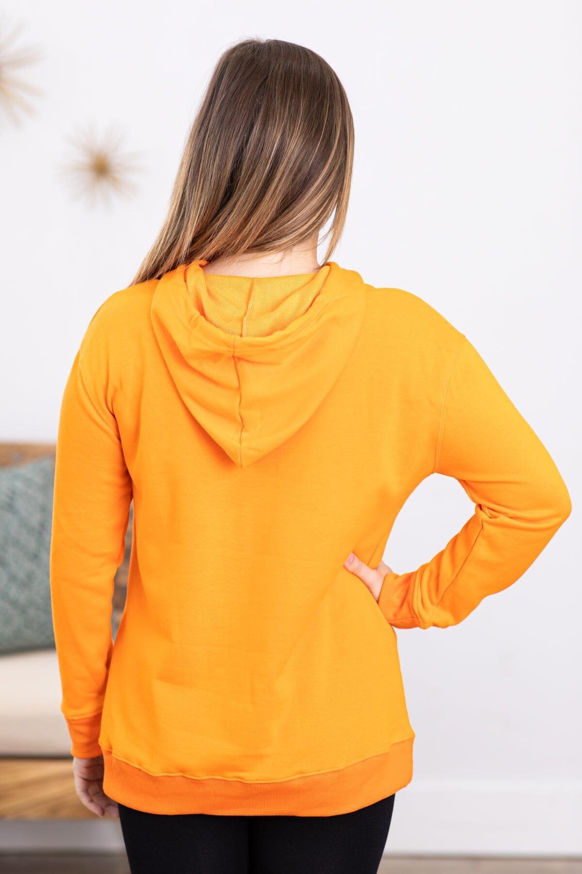 Orange Hooded Sweatshirt With Kangaroo Pocket Product Image