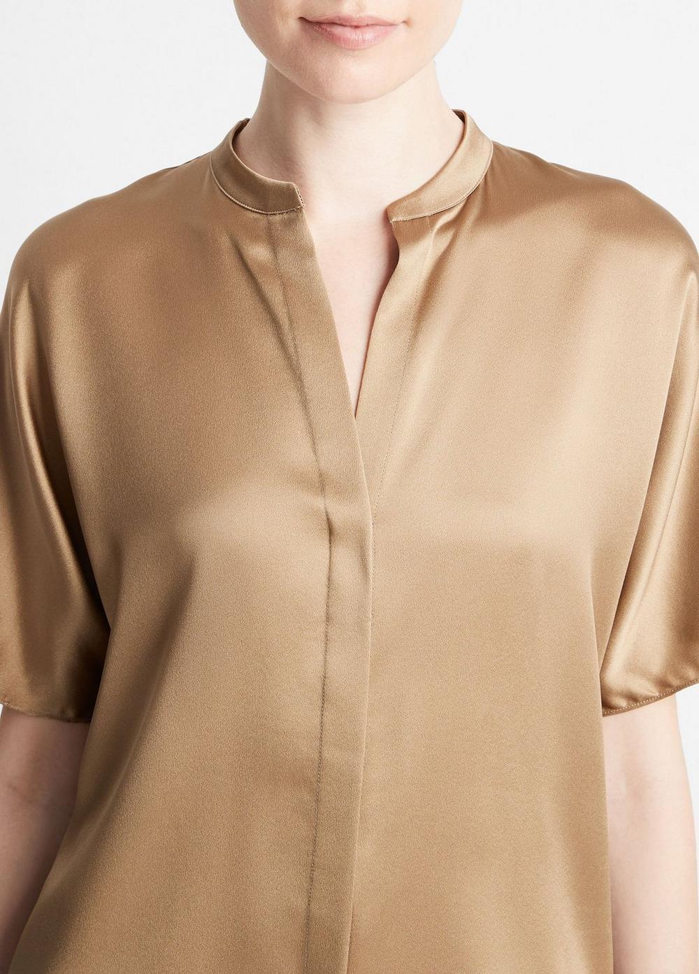 Silk Dolman Short-Sleeve Blouse Product Image