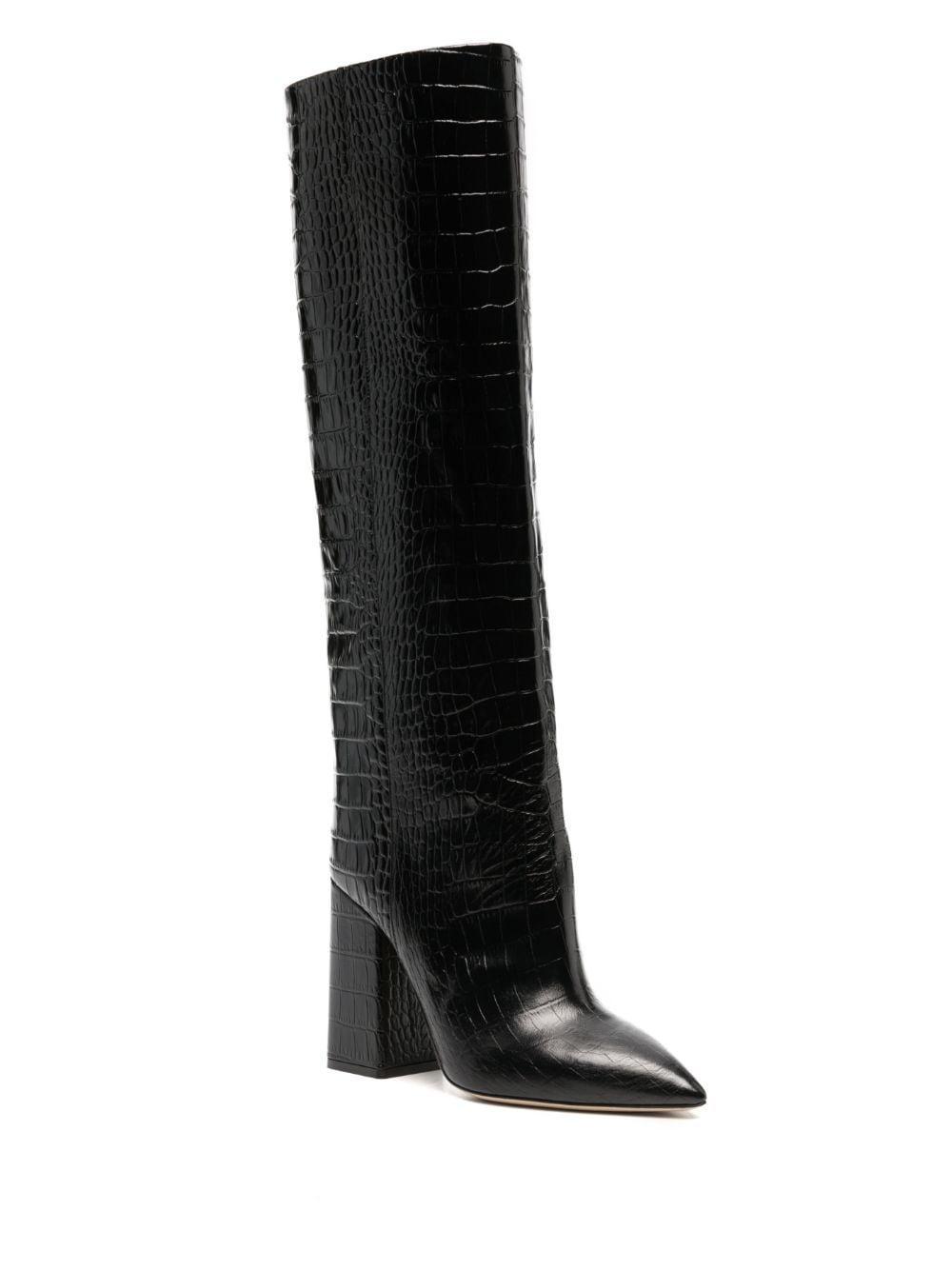 70mm Anja Leather Boots In Black Product Image