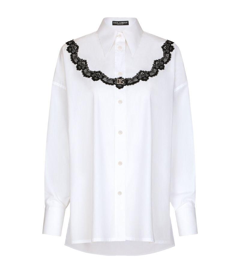 Lace-detailed Shirt In White product image